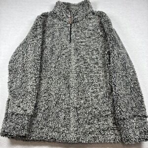 Weatherproof Vintage Sweater Womens XL Gray Sherpa Fleece Quarter Zip
